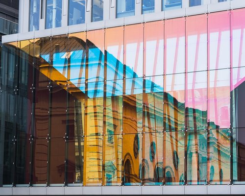 Modern office building facade in Jakarta